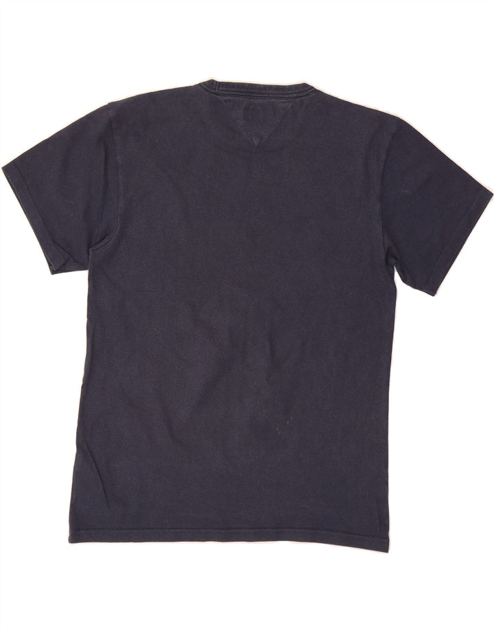 TOMMY HILFIGER Mens Regular Fit Graphic T-Shirt Top Medium Navy Blue Vintage Tommy Hilfiger and Second-Hand Tommy Hilfiger from Messina Hembry 