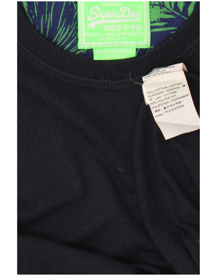 Мужская футболка Superdry, маленькая, темно-синяя, хлопковая