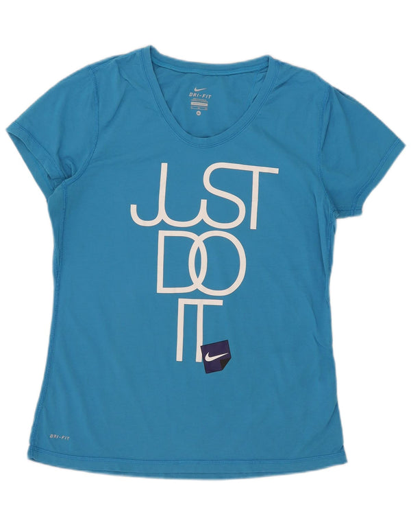 Женская футболка с графическим рисунком Nike Dri Fit UK 18 XL, синяя, хлопок