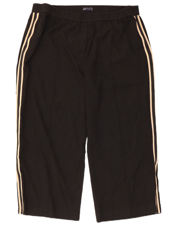 Женские укороченные спортивные брюки Marks & Spencer UK 24 4XL, черный полиэстер