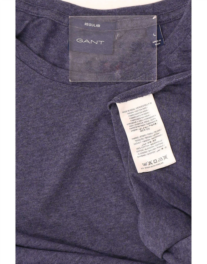 Футболка мужская Gant, размер L, темно-синий меланж, хлопок