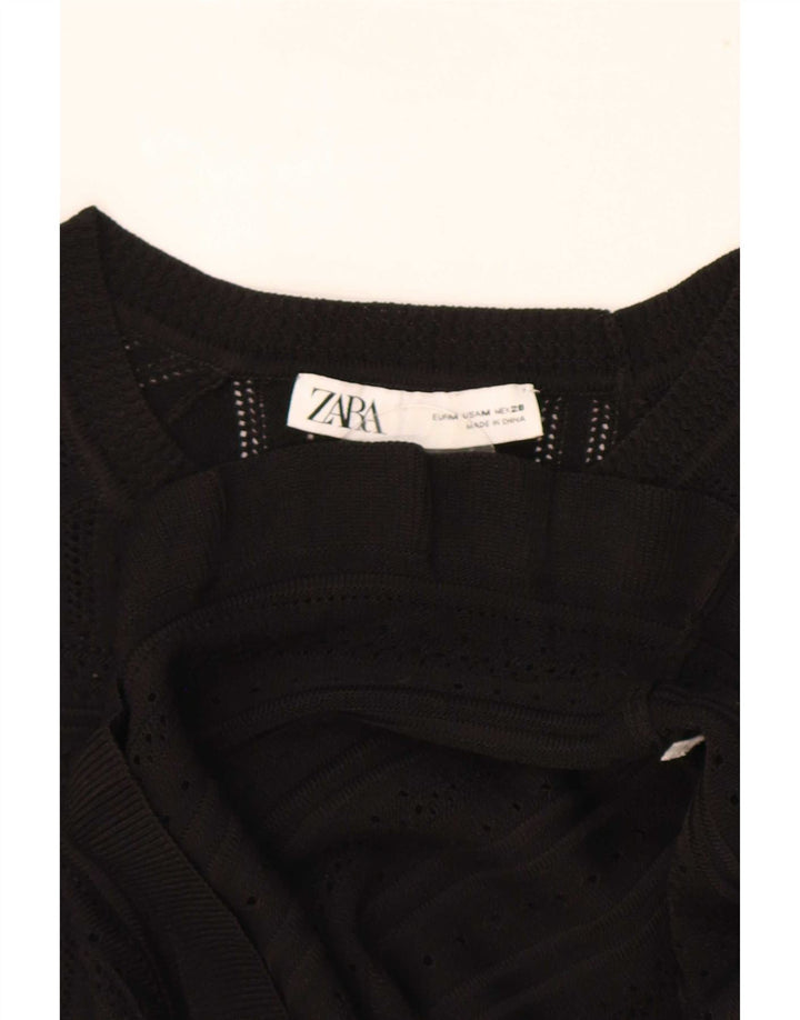 Женская укороченная блузка Zara UK 12, средний черный