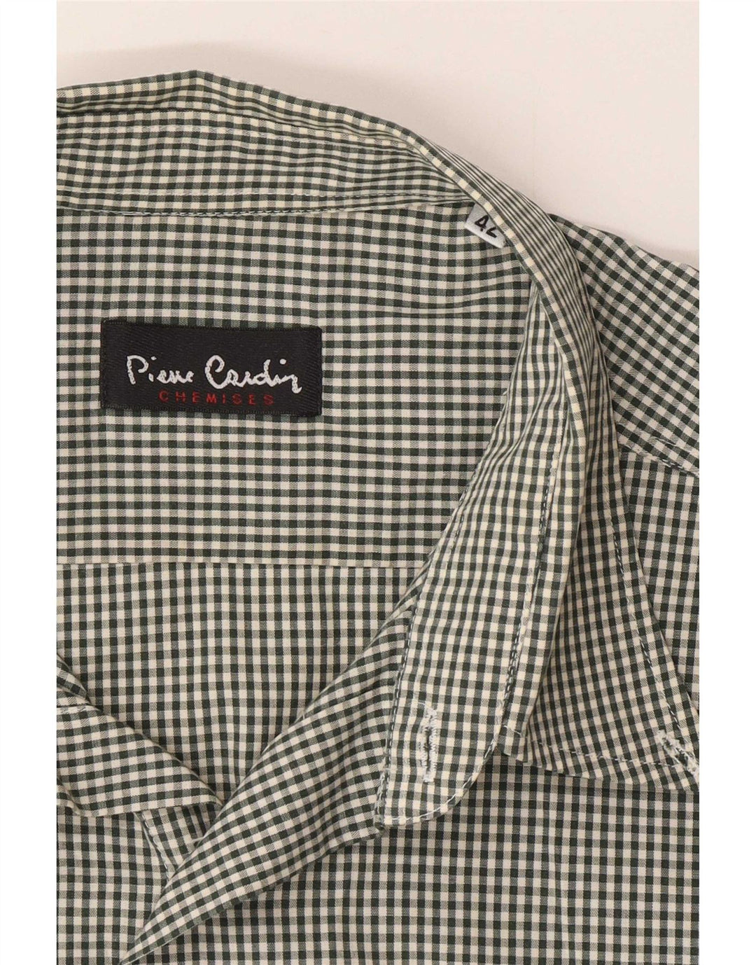 Мужская рубашка с коротким рукавом Pierre Cardin, размер 42, большая зеленая клетка
