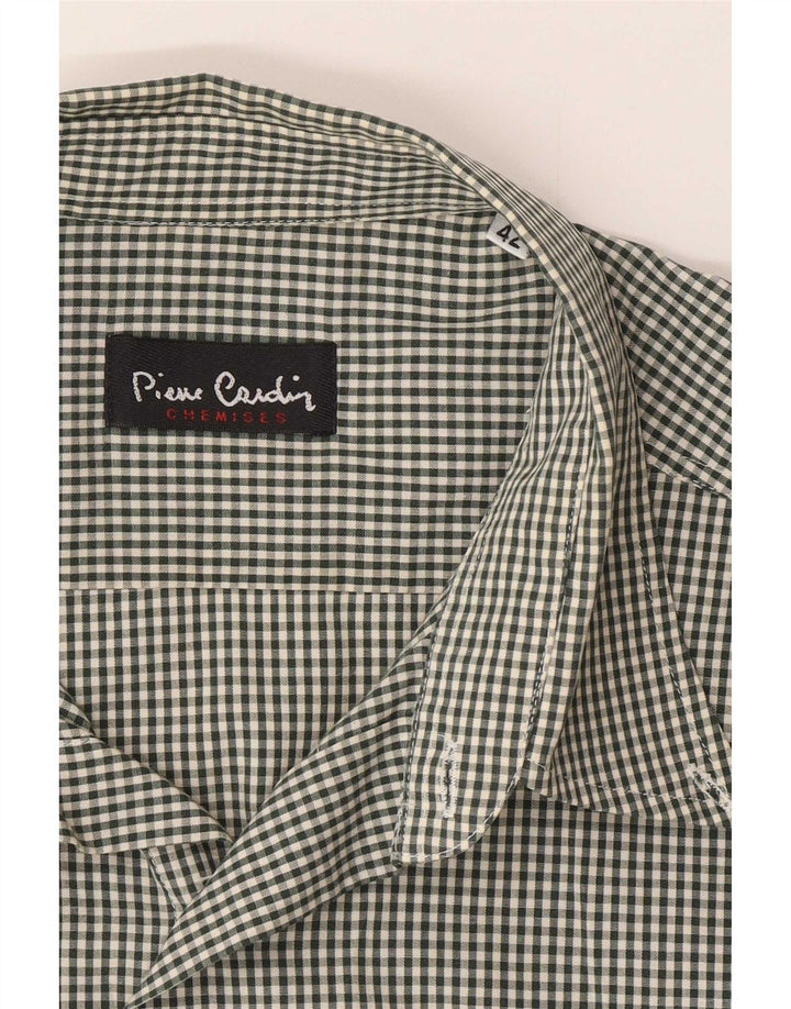 Мужская рубашка с коротким рукавом Pierre Cardin, размер 42, большая зеленая клетка