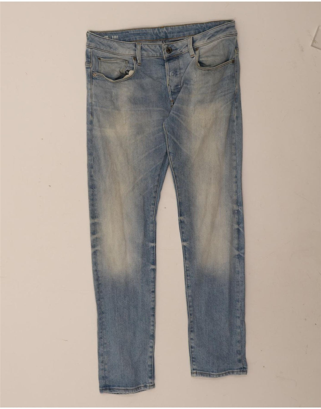 Мужские джинсы G-Star 3301 Slim W33 L32 Синие, хлопок