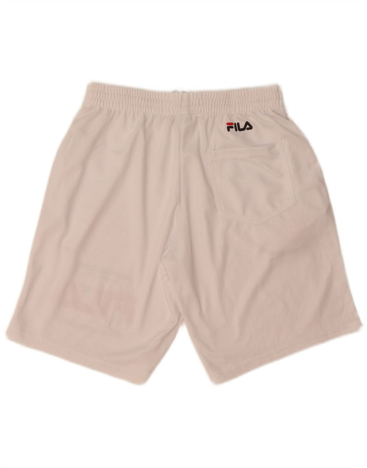 Fila Мужские спортивные шорты с графическим рисунком XS, белый полиэстер