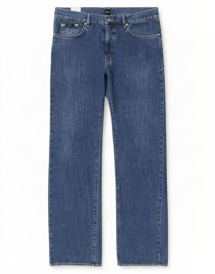 Мужские прямые джинсы Hugo Boss W36 L34 синие, хлопок