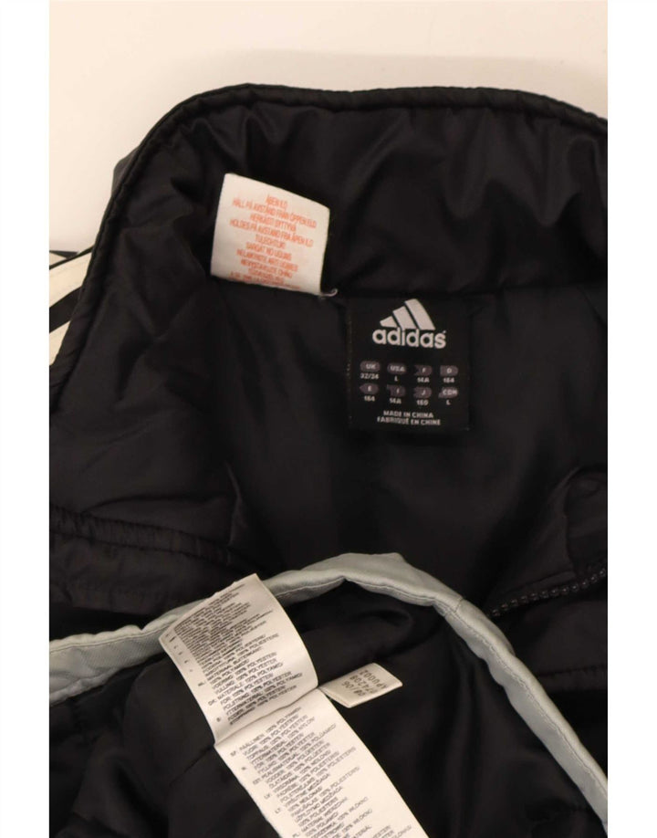 Куртка-ветровка Adidas для мальчиков 13-14 лет, черная, полиэстер с цветными блоками