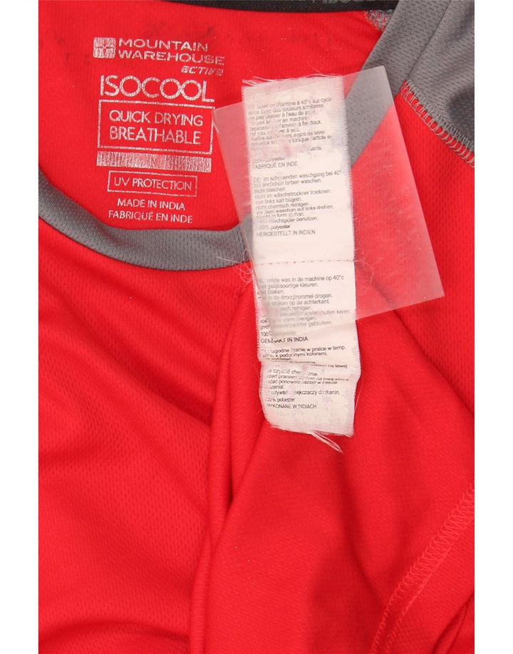 Мужская футболка Mountain Warehouse IsoCool, верхняя часть, средний красный, цветной блок