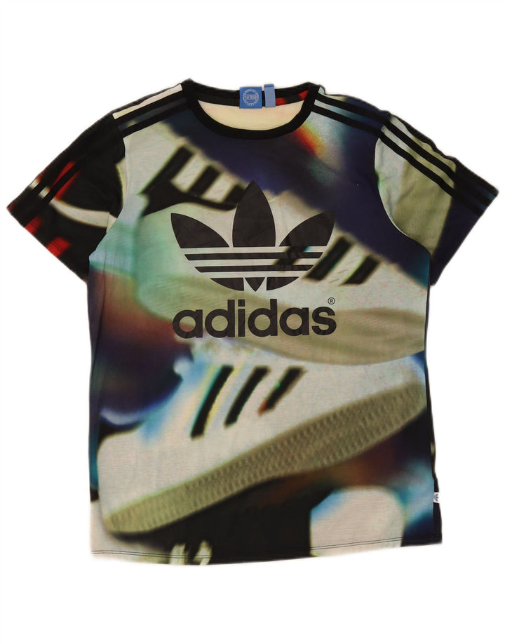 Женская футболка с рисунком Adidas Top UK 8, маленький разноцветный полиэстер
