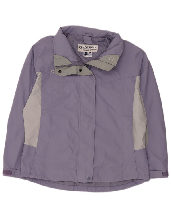 Женская непромокаемая куртка COLUMBIA Interchange UK 16, большая фиолетовая с цветными блоками