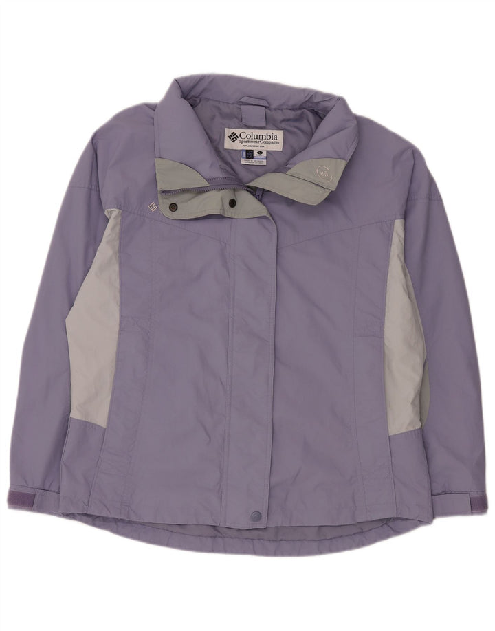Женская непромокаемая куртка COLUMBIA Interchange UK 16, большая фиолетовая с цветными блоками
