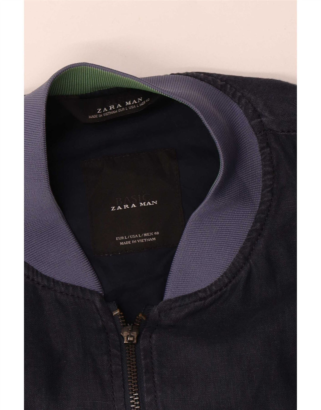 Мужская куртка-бомбер Zara UK 40, большая темно-синяя