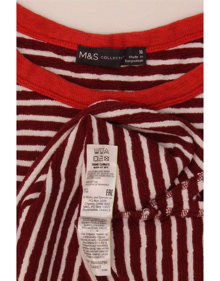 Женский топ с длинным рукавом Marks & Spencer, Великобритания, 16 шт., хлопок в большую красную полоску