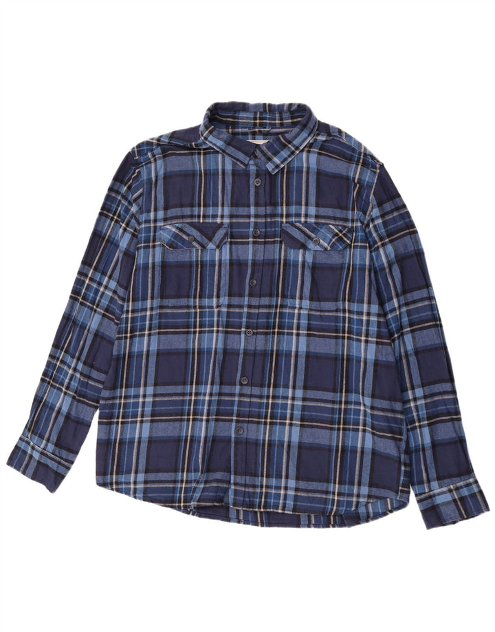 Мужская фланелевая рубашка Mountain Warehouse 3XL, синяя клетка, хлопок