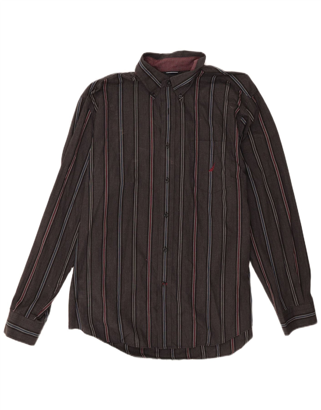 Мужская рубашка Nautica XL, хлопковая серая полоска