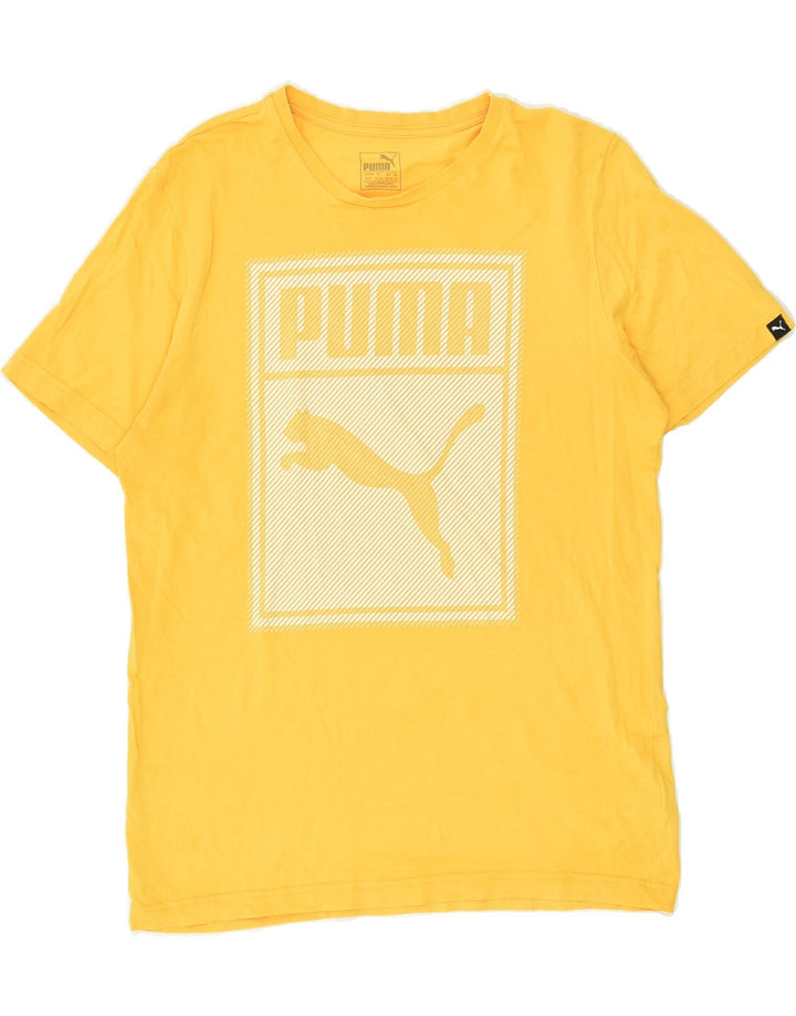 PUMA Mens Graphic T-Shirt Top Medium Yellow Cotton Vintage Puma and Second-Hand Puma from Messina Hembry 