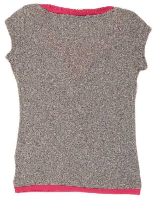 Женская футболка Champion Heritage Fit Top UK 12, средний серый цвет с цветными блоками