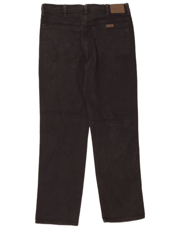 Мужские прямые джинсы Wrangler стандартного кроя W38 L34, черный хлопок