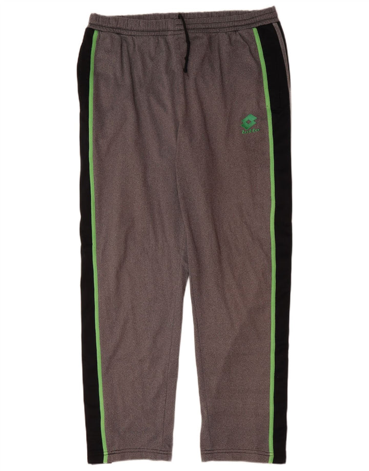 Мужские спортивные брюки Lotto UK 40/42, большие серые, полиэстер с цветными блоками