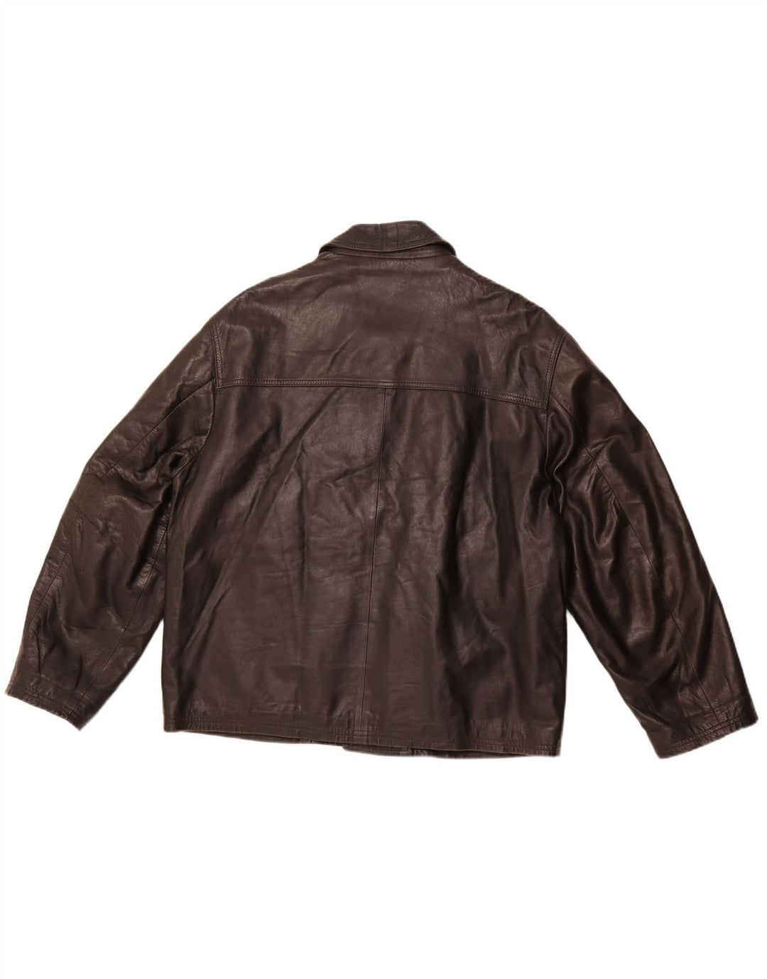 Мужская кожаная куртка VINTAGE UK 40, большая черная кожаная