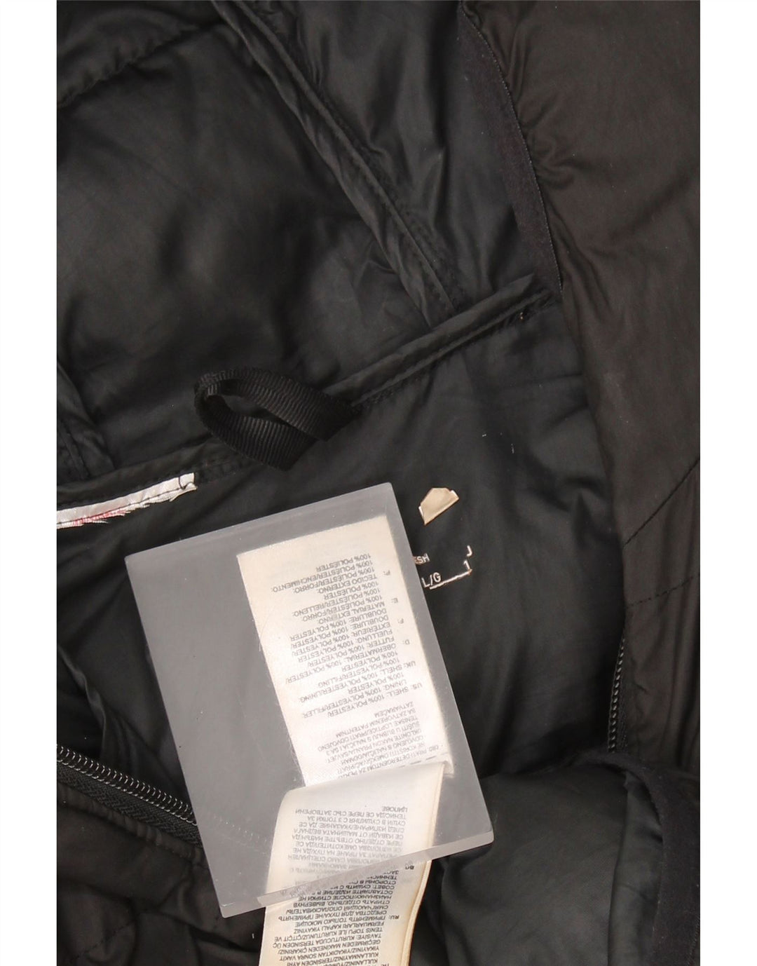 Женская утепленная куртка ADIDAS с капюшоном UK 16, большой черный полиэстер с цветными блоками