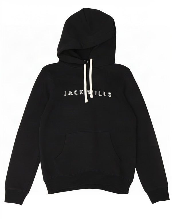 Женский джемпер с капюшоном Jack Wills, размер UK 8, маленький, черный, хлопок