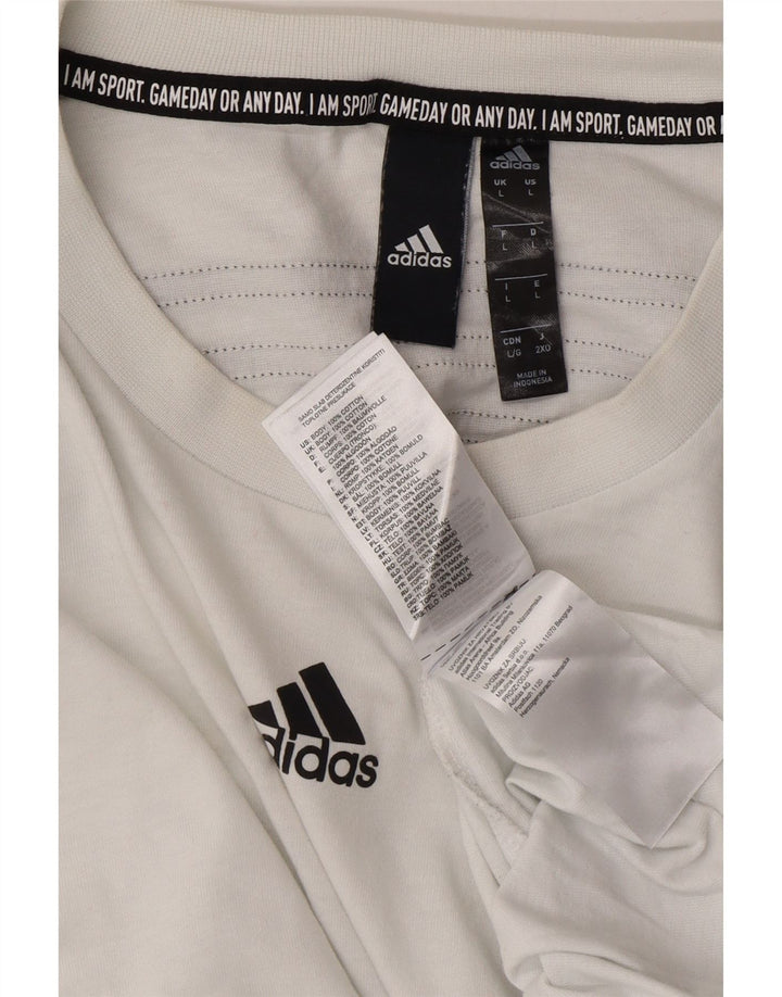 ADIDAS Mens T-Shirt Top Large White Cotton