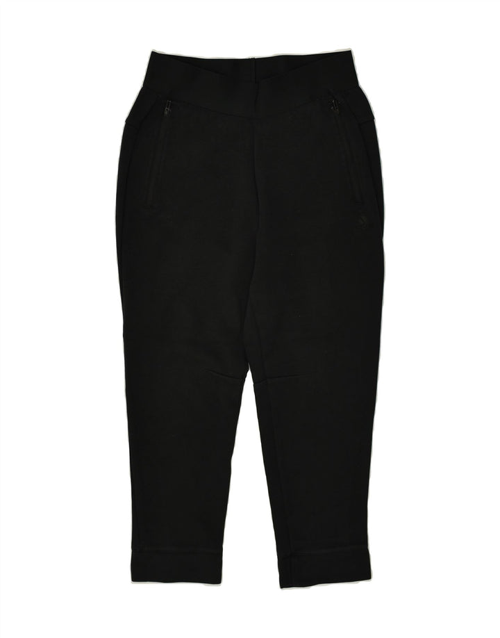ADIDAS Womens Tapered Casual Trousers UK 8/10 Small W29 L27 Black Cotton | Vintage Adidas | Thrift | Second-Hand Adidas | Used Clothing | Messina Hembry 