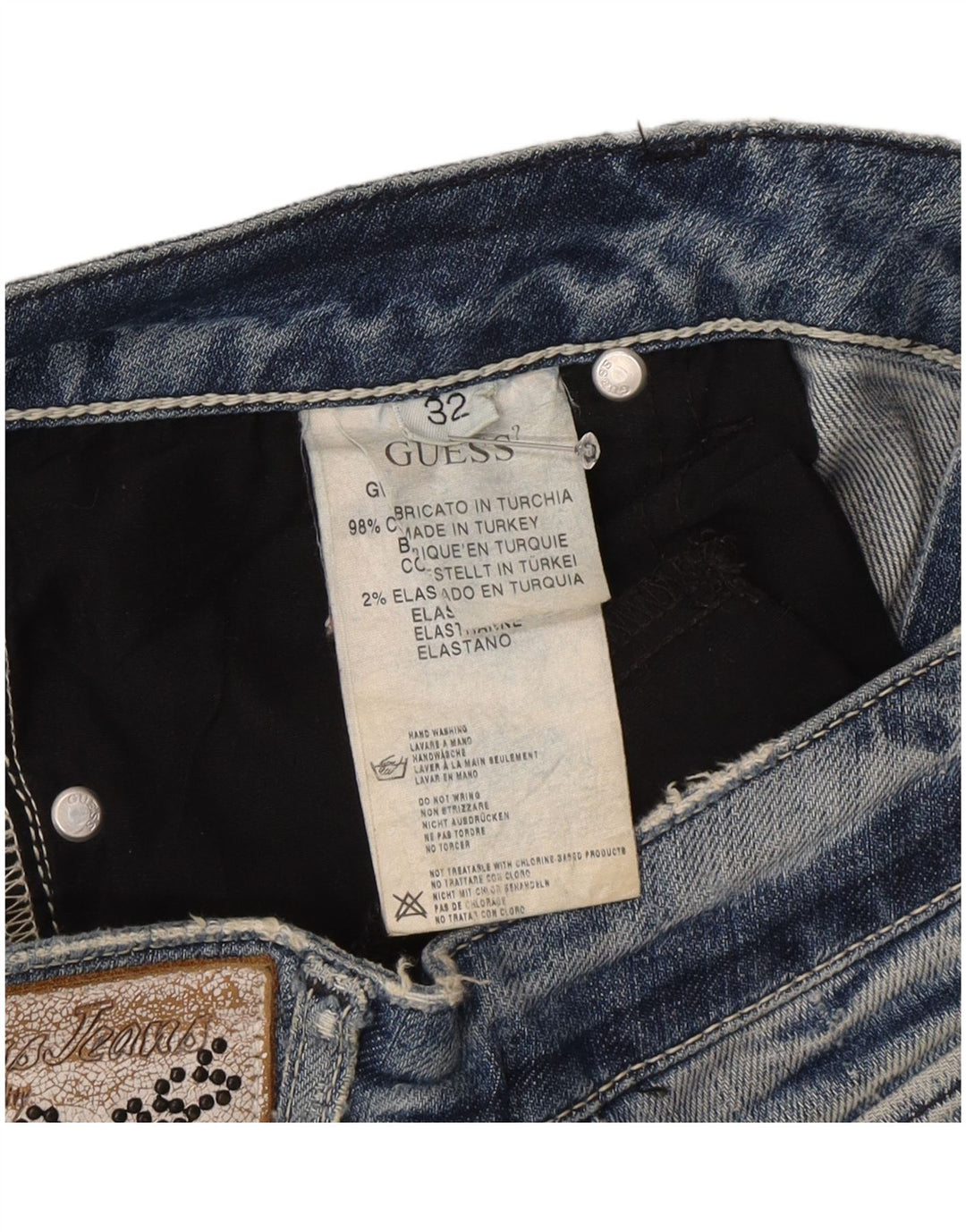 Женские прямые джинсы Guess W32 L27, синие, хлопок