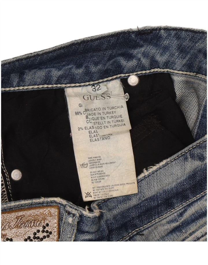 Женские прямые джинсы Guess W32 L27, синие, хлопок