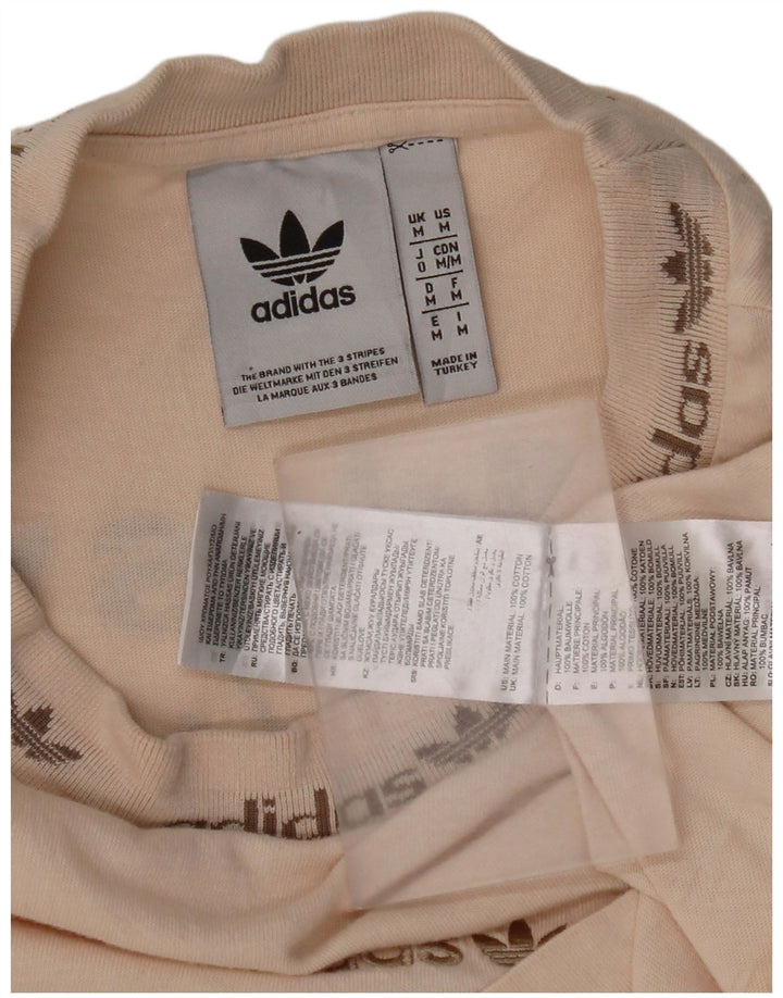 Adidas Мужская футболка с рисунком Топ среднего бежевого цвета из хлопка