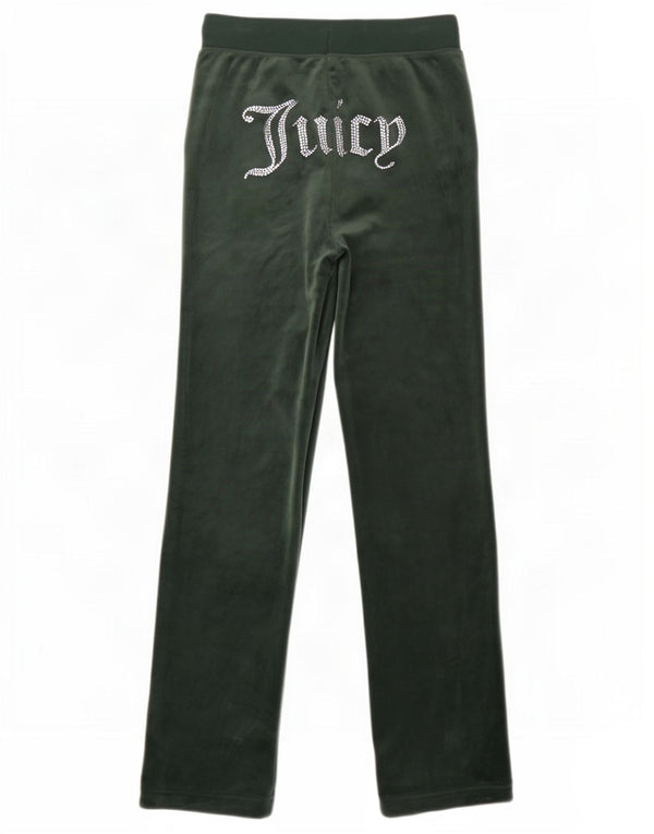 Женские велюровые спортивные брюки с рисунком Juicy Couture UK 10, маленькие зеленые