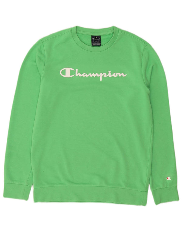 Champion Boys Graphic Sweatshirt Jumper 13-14 Years XL Green