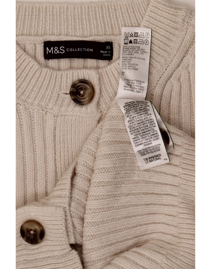 Женский кардиган Marks & Spencer UK 6 XS Белый полиэстер
