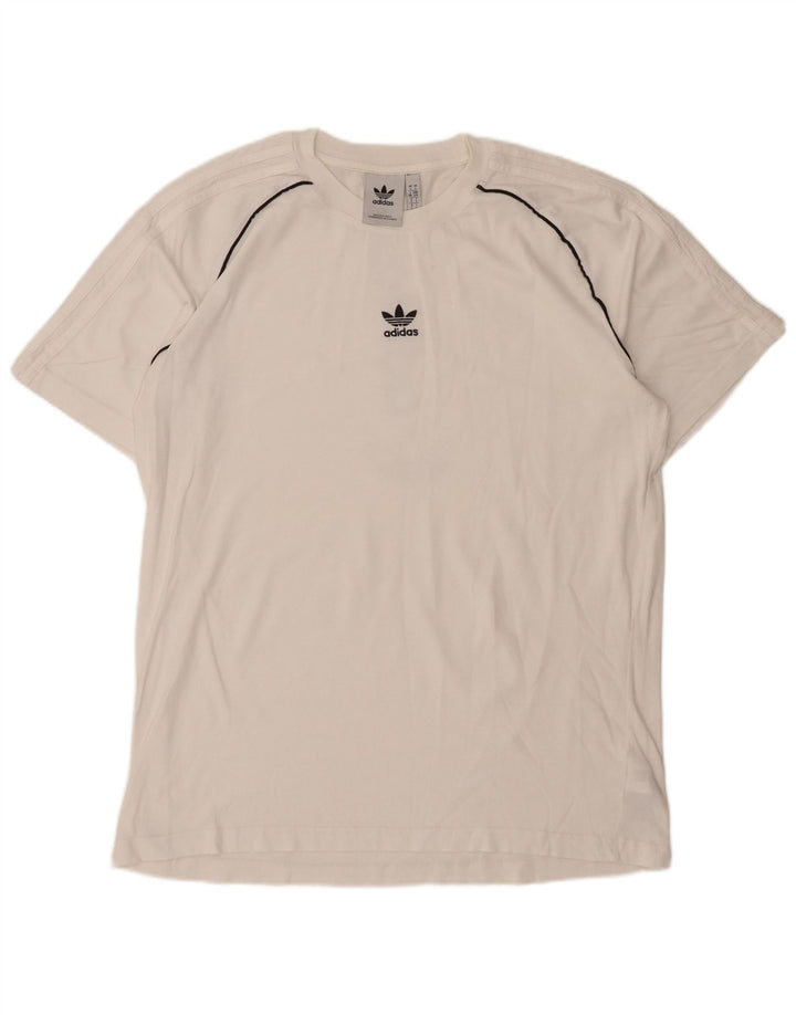 ADIDAS Мужская футболка с рисунком, большой белый хлопок