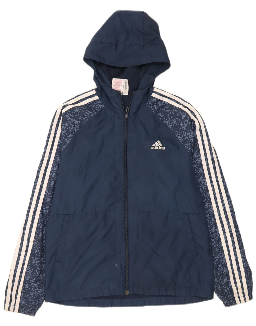 Спортивный костюм Adidas для мальчиков с капюшоном, верхняя куртка, 13–14 лет, темно-синий, полиэстер