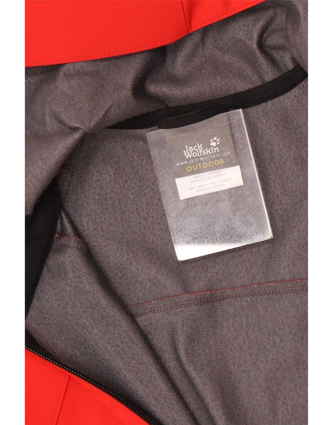 Мужская куртка-дождевик Jack Wolfskin с капюшоном, Великобритания 36/38, средний красный с цветными блоками