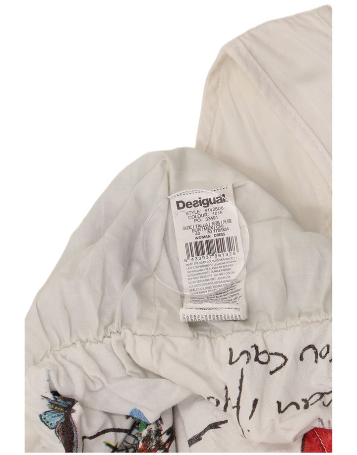 DESIGUAL Женское платье без рукавов с рисунком EU 40, средний белый с цветочным принтом