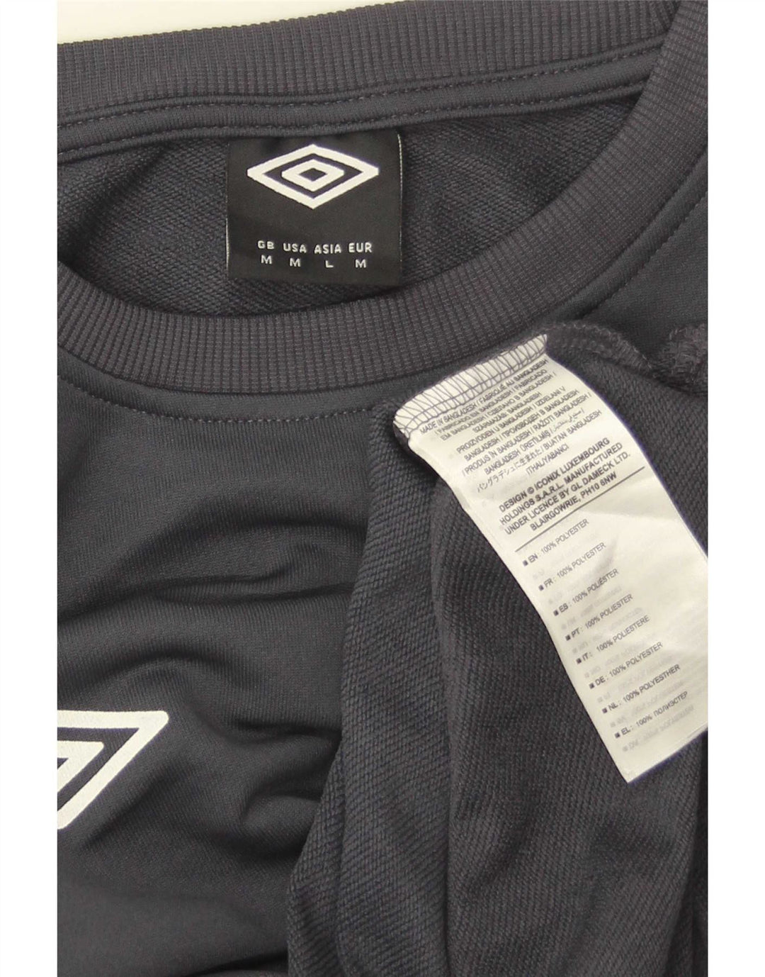 Мужской свитер Umbro, джемпер среднего серого цвета, полиэстер с цветными блоками