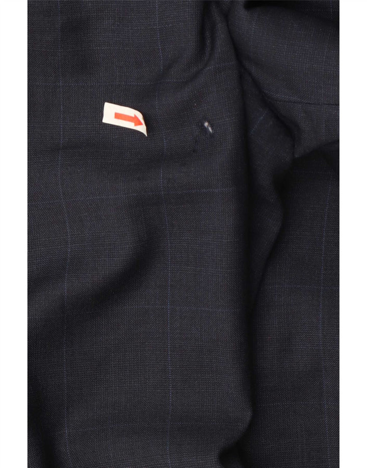 Мужской пиджак Marks & Spencer с 2 пуговицами, Великобритания 46 XL, темно-синий, шерстяной в клетку