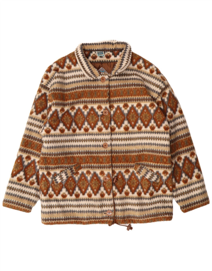 Женский бомбер оверсайз VINTAGE UK 14, средний коричневый цвет Fair Isle