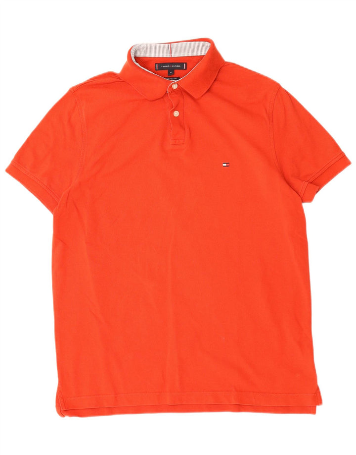 TOMMY HILFIGER Mens Regular Fit Polo Shirt Medium Red Cotton