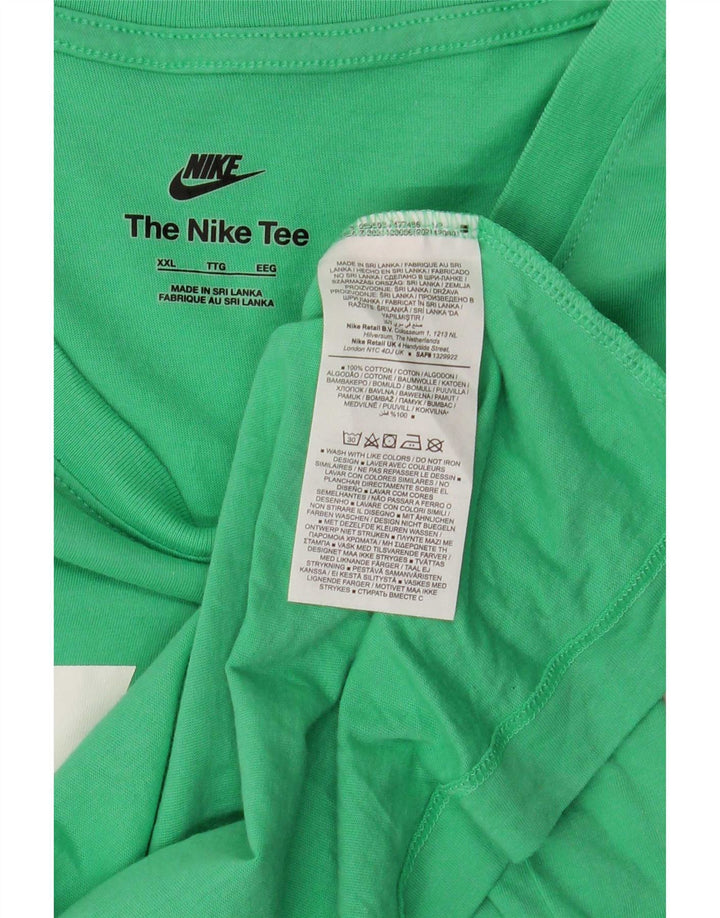 Мужская футболка с рисунком Nike Top 2XL, зеленый хлопок