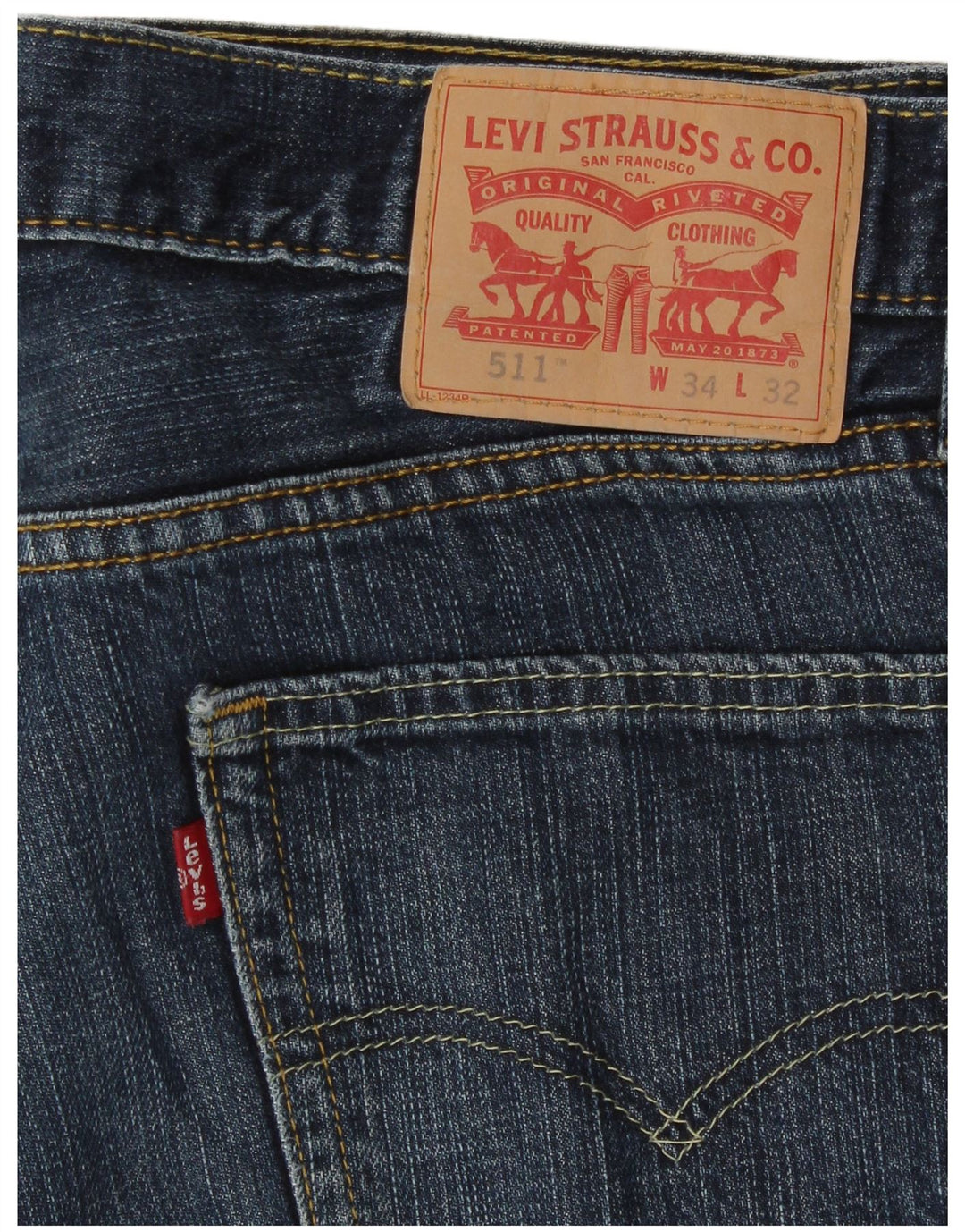 Мужские джинсы Levi's Slim 511 W34 L32 синие, хлопок