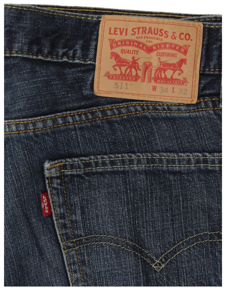 Мужские джинсы Levi's Slim 511 W34 L32 синие, хлопок