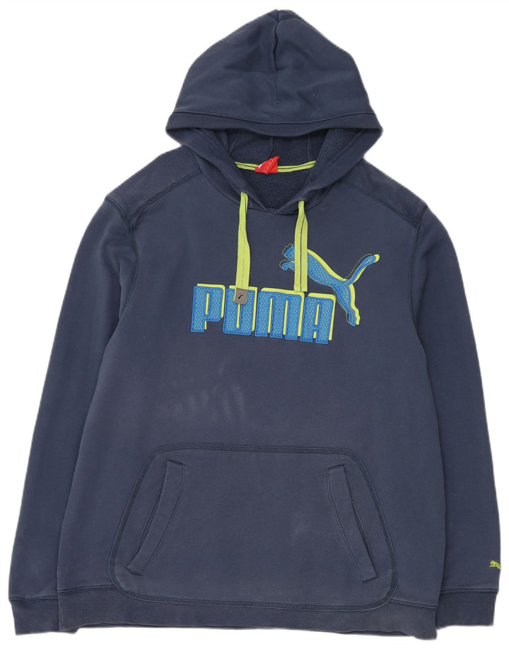 Мужской джемпер с капюшоном Puma 2XL темно-синий с рисунком