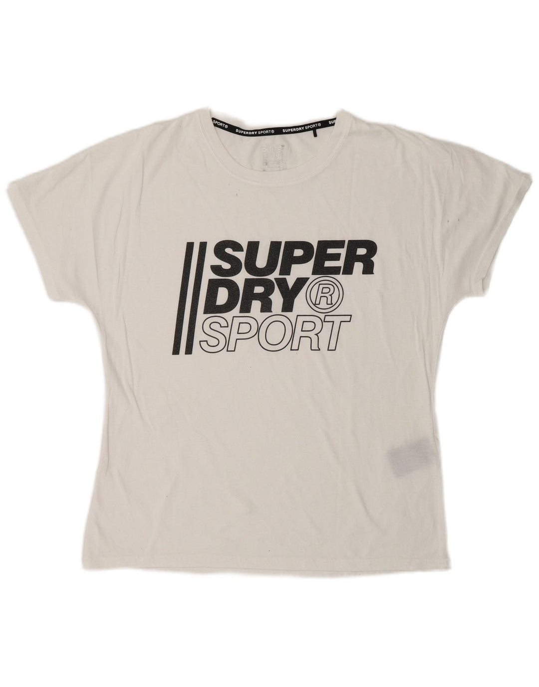 SUPERDRY Женская футболка с рисунком Top UK 12, средний белый полиэстер