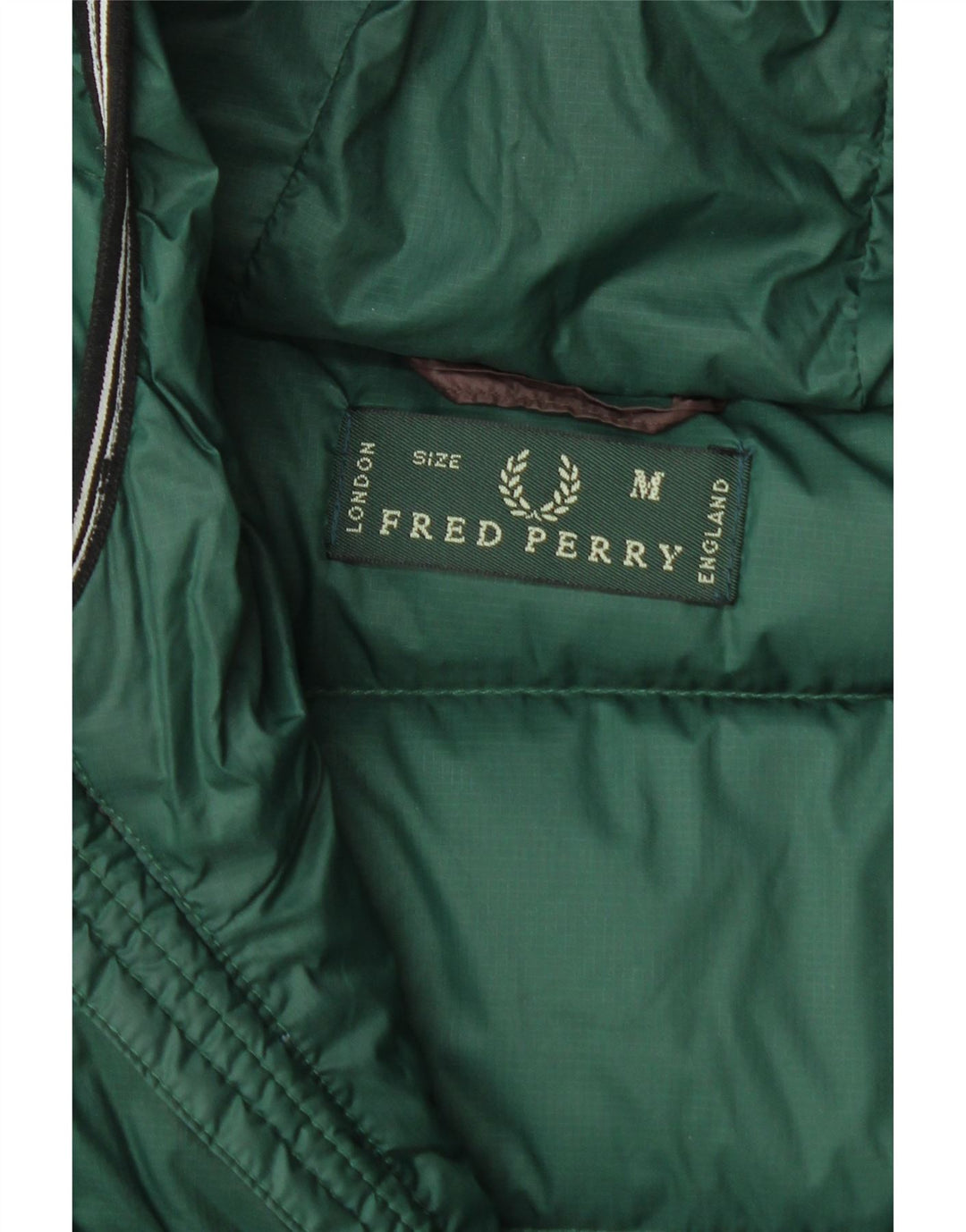 Мужская утепленная куртка Fred Perry с капюшоном UK 38, средний коричневый нейлон с цветными блоками