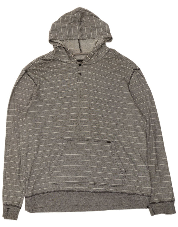 Мужской джемпер с капюшоном Hurley 2XL, хлопок, серый в полоску